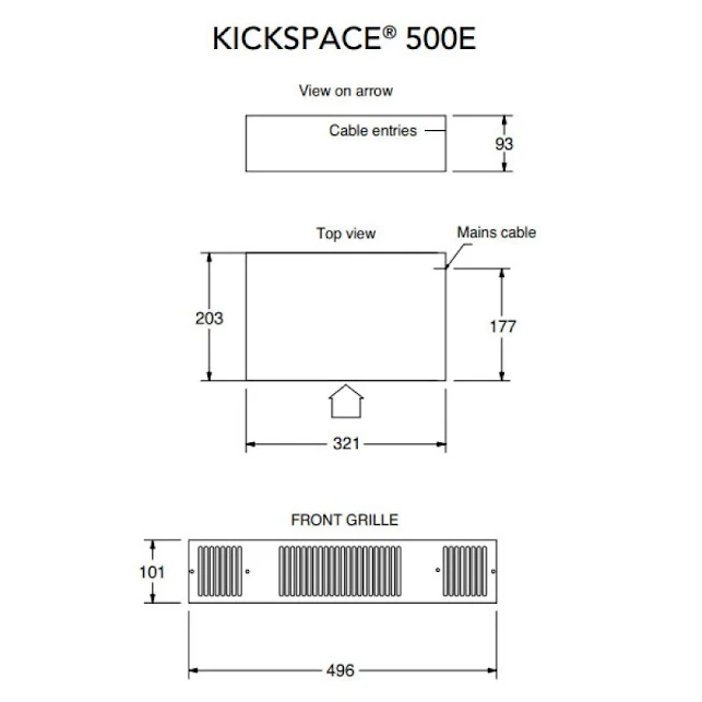 Myson Kickspace 500E Eco Electric Plinth Heater - 3KICK500EECO 3 Myson Kickspace 500E Eco Electric Plinth Heater - 3KICK500EECO - Image 2