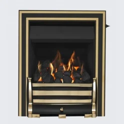 Valor Trueflame Full Depth High Efficiency Homeflame Half Trim Gas Fire Brass