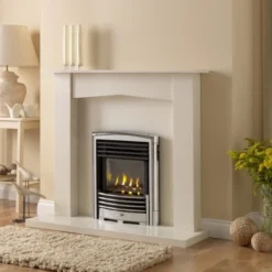 Valor Petrus Slimline Homeflame Silver Chrome Gas Fire - 0596341