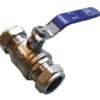 54mm Blue Compression Lever Ball Valve - 10055640