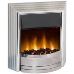 Dimplex Castillo Freestanding Inset Chrome / Satin Silver Electric Fire - CST20