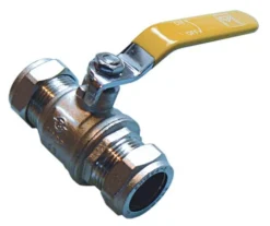 28mm Yellow Compression Lever Ball Valve - 10055215