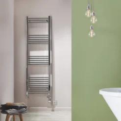 Towelrads Hamilton Straight Chrome Heated Towel Rail 1200x400mm - 180004