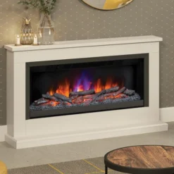 Be Modern 52" Hansford Grande 2606 Timber Electric Stove Suite Pearl Cash Anthracite - 24813