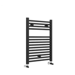 Lazzarini Essential 1110mm X 600mm Towel Rail Straight Matt Black - 148294