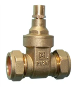 35mm Brass Compression Lockshield Gate Valve - 10020634