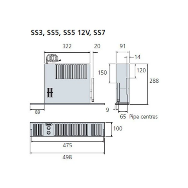 Smith's Space Saver SS3 Fan Convector - Kitchen Plinth Heater - HPSS10001 4 Smith's Space Saver SS3 Fan Convector - Kitchen Plinth Heater - HPSS10001 - Image 2