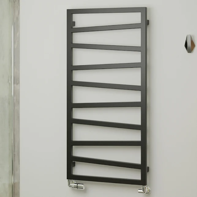 Terma Zig Zag Heated Towel Rail 1070x500mm Heban Black - WGZIG107050KIHESX 4 Terma Zig Zag Heated Towel Rail 1070x500mm Heban Black - WGZIG107050KIHESX - Image 2