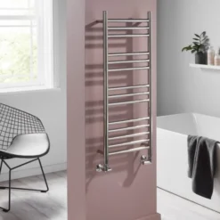 Towelrads Eversley Polished Stainless Steel Heated Towel Rail 800x600mm - 136034
